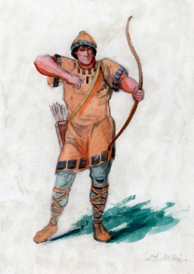 Medieval man with a bow by Unbekannt