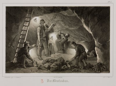 Mining, Metal Ores Miners, Germany, c 1851 by Unbekannt
