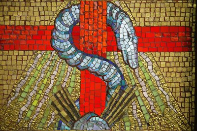 Mosaic. Saint Blaise Church. The Snake, Vichy, France by Unbekannt