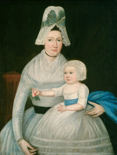 Mother and Child in White by Unbekannt