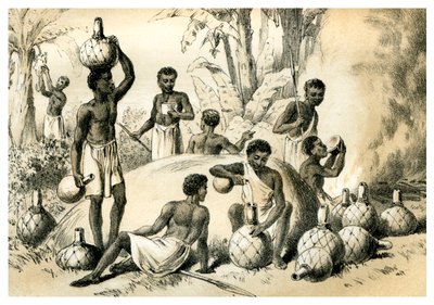 Natives Making Pombe by Unbekannt