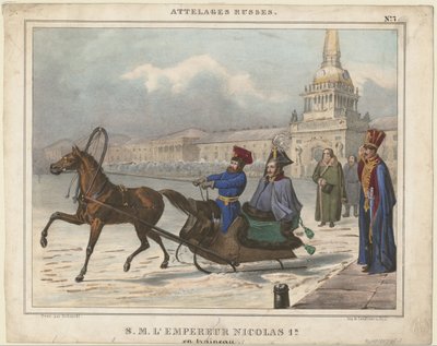 Nicholas I of Russia in a Sleigh by Unbekannt