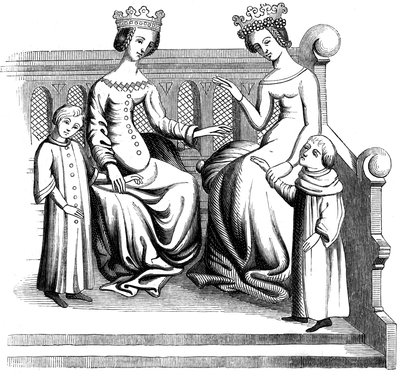 Noble women and children, 14th century, 1849 by Unbekannt