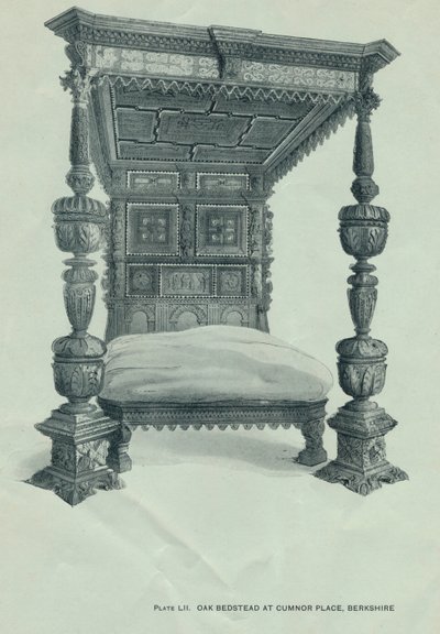 Oak Bedstead at Cumnor Place, Berkshire by Unbekannt