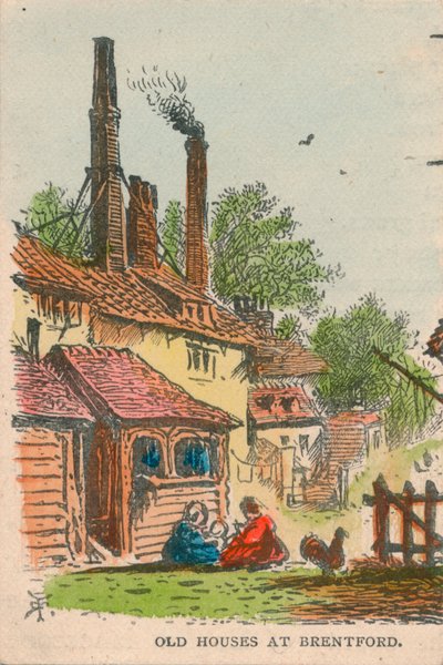 Old Houses at Brentford, 19th century by Unbekannt