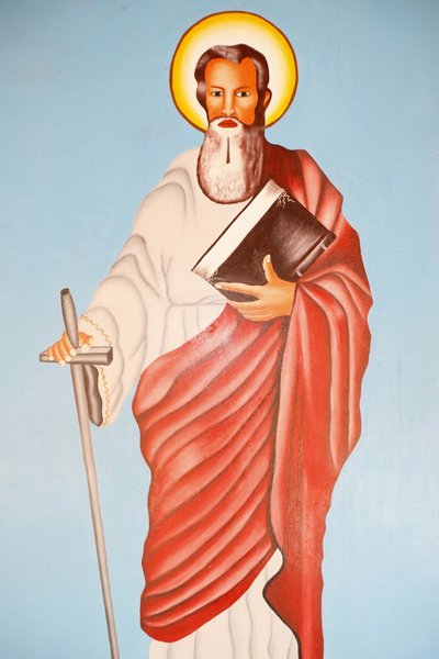 Painting in Kpalime Cathedral: Saint Paul, Lome, Togo by Unbekannt
