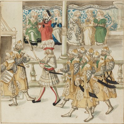 Parading Knights in Oriental Costume by Unbekannt