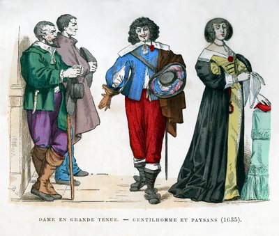 Peasants, a gentleman and a lady by Unbekannt