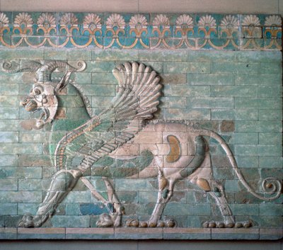 Persian enamelled brick Griffon by Unbekannt