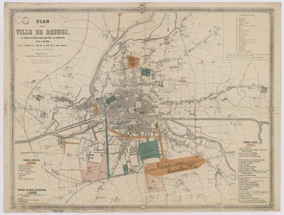 Plan of Rennes by Unbekannt