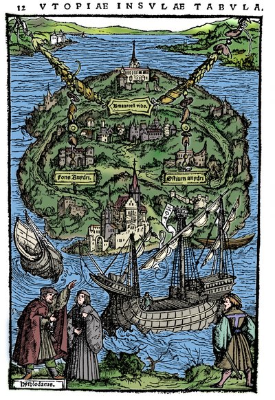 Plan of the Island of Utopia by Unbekannt