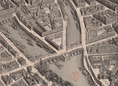 Pont Neuf, Plan de Paris, 1739 by Unbekannt
