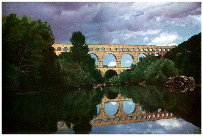 Pont du Gard, Roman Aqueduct, Nimes, France by Unbekannt