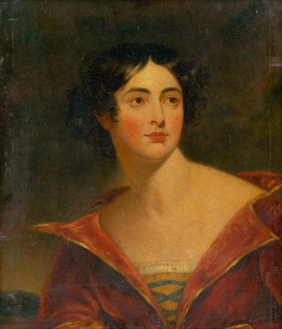 Portrait of a Woman in Red Dress by Unbekannt