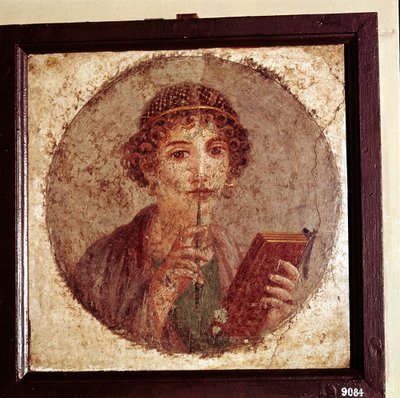 Portrait painting of Sappho, Pompeii, Italy by Unbekannt