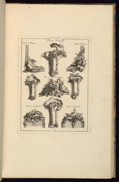 Print, Designs of Agraffes, 1745 by Unbekannt