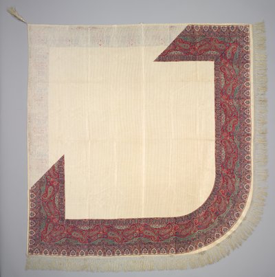 Printed Silk Turnover Shawl by Unbekannt