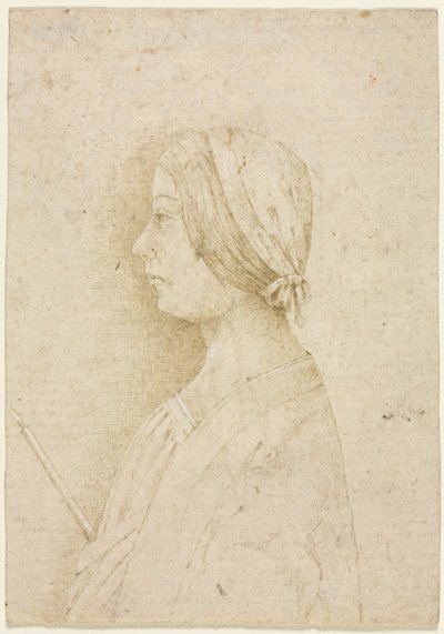 Profile of a Girl Holding a Candle by Unbekannt