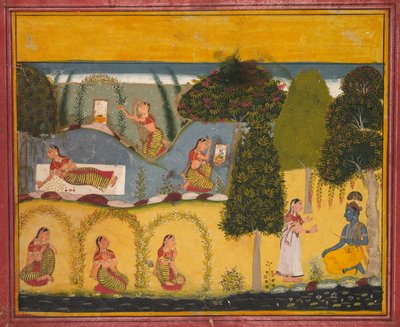 Radha Awaiting Reconciliation with Krishna by Unbekannt Unbekannt