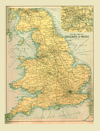 Railway Map of England and Wales, 1902 by Unbekannt