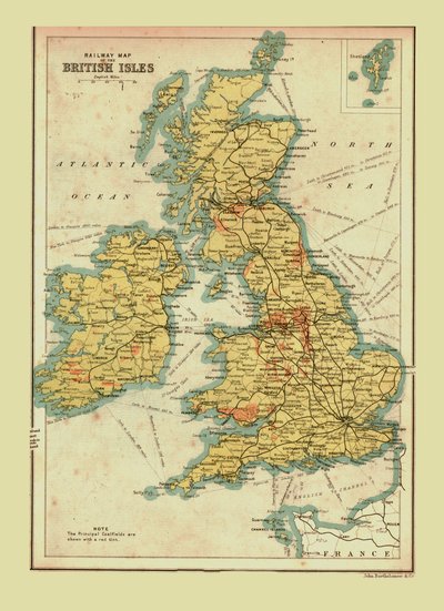 Railway Map of the British Isles, 1902 by Unbekannt