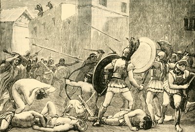 Repulse of Pyrrhus from Sparta, 1890 by Unbekannt