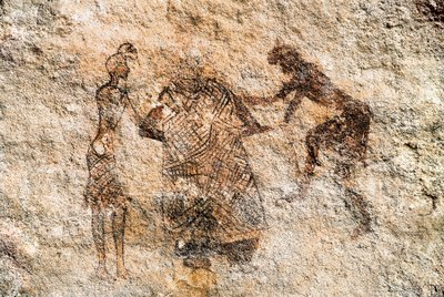 Rock Painting of Tadrart Acacus, Libya by Unbekannt