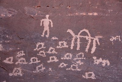 Rock paintings at Inchalt, Ghat, Libya by Unbekannt