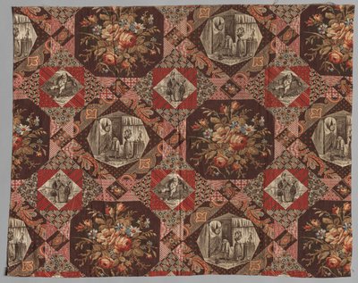 Roller Printed Cotton Textile by Unbekannt