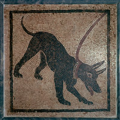 Roman Mosaic of a Dog by Unbekannt