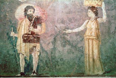 Roman Wall Painting of Servants, 1st Century BC by Unbekannt