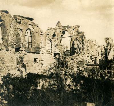 Ruined Church at Dreslincourt, Northern France by Unbekannt