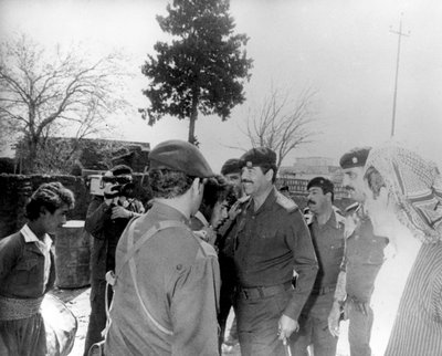 Saddam Hussein touring the nation, Iraq, 1987 by Unbekannt