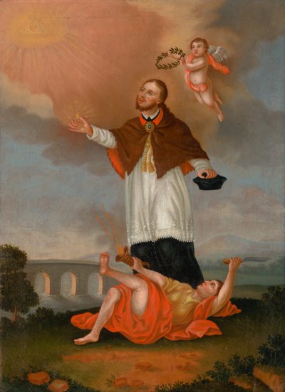 Saint John of Nepomuk Glorified by Angels by Unbekannt