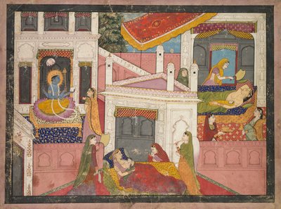 Scenes from the Birth of Krishna, c. 1840 by Unbekannt