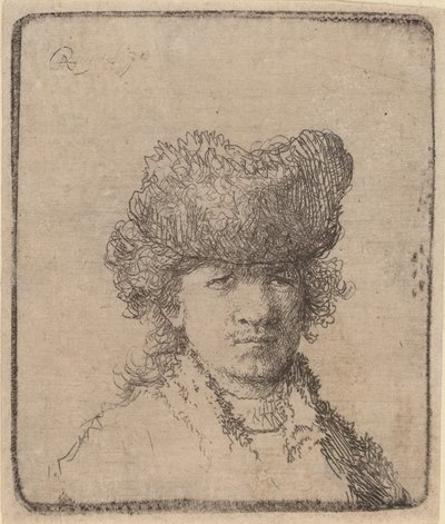 Self-Portrait in a Fur Cap, 1630 by Unbekannt
