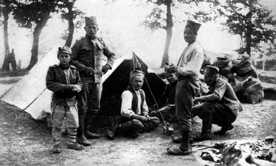 Serbian Soldiers Camping, First World War by Unbekannt