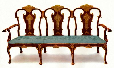 Settee of Walnut and Gesso, 1930 by Unbekannt