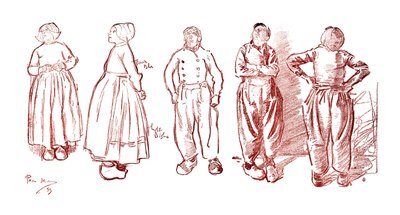 Sketches in Volendam, Holland by Unbekannt