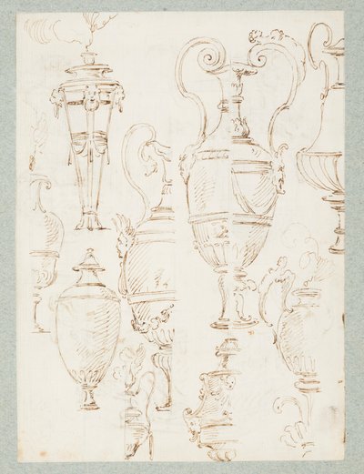 Sketches of Nine Urns, One with Alternate Suggestions by Unbekannt