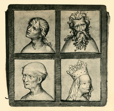 Sketches of heads by Unbekannt