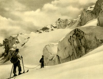 Skiing at Silvretta, Austria by Unbekannt