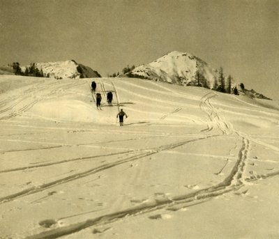 Skiing in the Totes Gebirge mountains, Austria, c1935 by Unbekannt