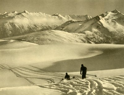 Skiing on the Gerlos Plateau, Austria, c1935 by Unbekannt