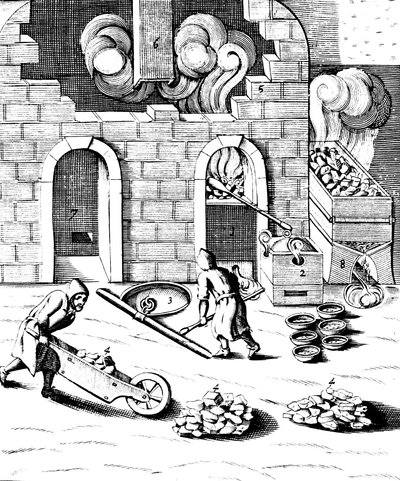 Smelting of Copper, 1683 by Unbekannt