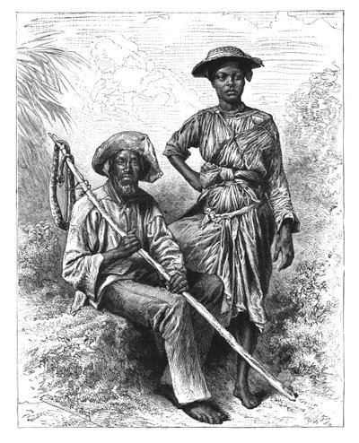 Snake Catcher and Charcoal Girl, Martinique, c1890 by Unbekannt