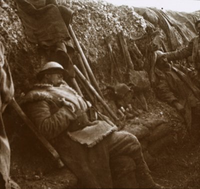 Soldiers Resting in Trenches, c1914-c1918 by Unbekannt