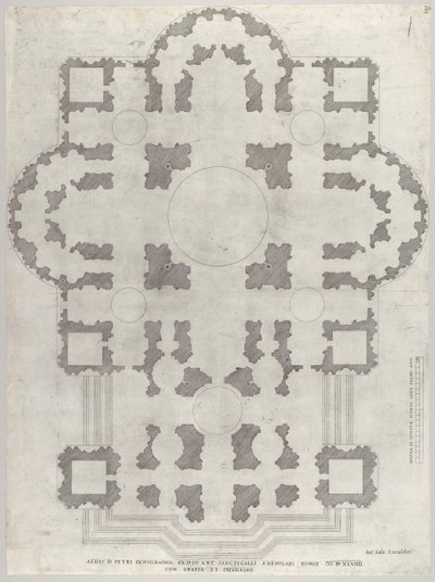Speculum Romanae Magnificentiae: Plan of St. Peters, 1549 by Unbekannt