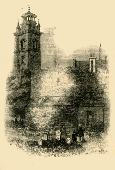 St. Giles, Cripplegate, Showing the Old Wall by Unbekannt