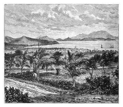 St Kitts, view taken from Nevis by Unbekannt
